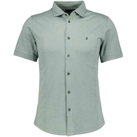 Ragman Overhemd Soft Knit Minimal Jacquard Pattern Easy Care Kent Collar Mint / male