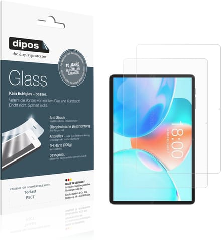 dipos – 2x Matte Pantserfolie geschikt voor Teclast P50T | 9H Screenprotector