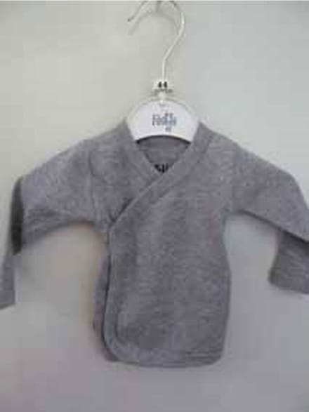ISI overslag shirt grijs lange mouwen maat 44/48 (prematuur)