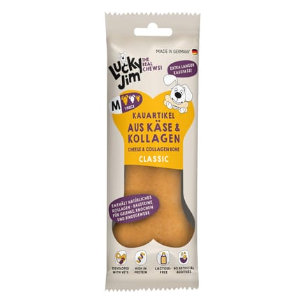 60g Lucky Jim Kauwbot M Kaas & Collageen Classic Hondensnacks