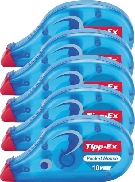 Set van 5 Witte Correctierollers, Compact Formaat