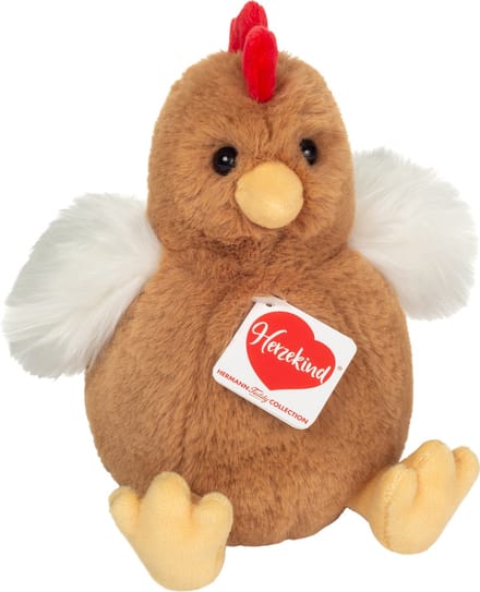 Hermann Teddy Knuffeldier Kip - pluche stof - premium kwaliteit knuffels - bruin - 18 cm