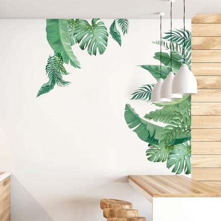 Muurstickers - Tropische bladwaaier - Transparante achtergrond - 80x120cm