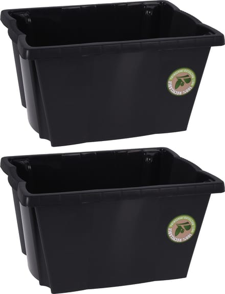 Storage Solutions Opberg boxen/dozen - 2x stuks - kunststof - 20 liter - 42 x 33 x 23 cm
