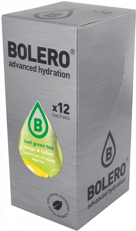 Bolero Iced Green Tea (12x8g) Mango & Lychee - Intra- & Post-Workout - Intra-Workout