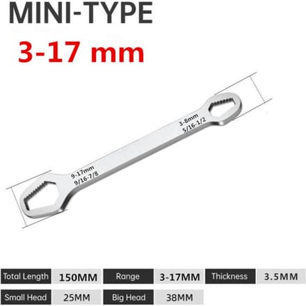 Clé Torx universelle 3-17 mm 8-22 mm 3,5 mm d'épaisseur, clé à molette auto-serrante, clé Torx à double tête, outils à main white