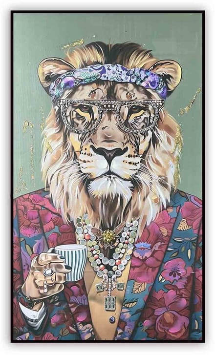 Schilderij coffee lion 70x120cm