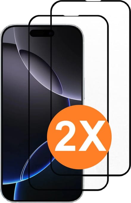 Screenprotector Geschikt voor iPhone 16 Pro Max screenprotectors Glas gehard tempered glass Full cover – 2PACK