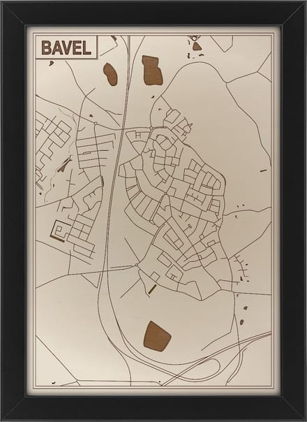 Houten stadskaart van Bavel