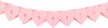 Papieren slinger | Vorm: Hart | Kleur: Roze | Lengte: 6 meter