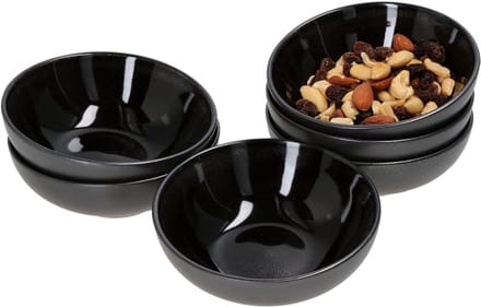 Set van 6 snack & dip kommen Reactive Glaze Grey Black 12x4cm - 24321863