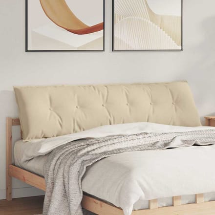 vidaXL - Rugkussen - Crèmekleurig - 180 - x - 50 - cm - Microvezel - Stof