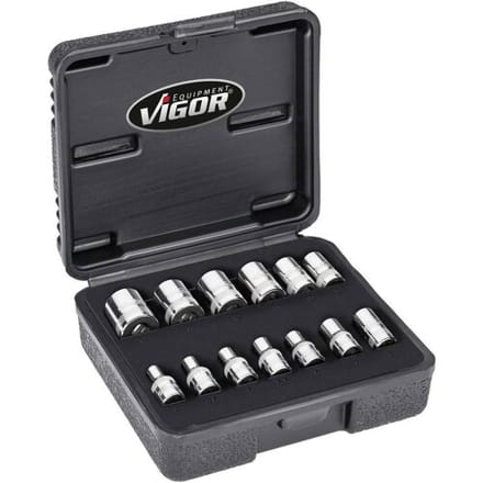 Vigor V7514/13 Dopsleutelinzetset Metrisch 1/4 (6,3 mm)