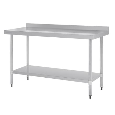 Vogue roestvrijstalen tafel met opstaande rand 1500 mm