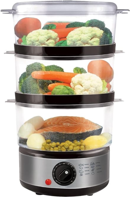 SCH® Stoomkoker - Stoomkokers - Stoompan - Zilver - 21cm x 21cm x 27cm
