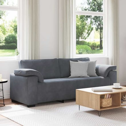 vidaXL - 3-zitsbank - 220x77x82 - cm - fluweel - donkergrijs