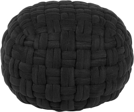 HOPA - Poef - Zwart - 45 cm - Fluweel