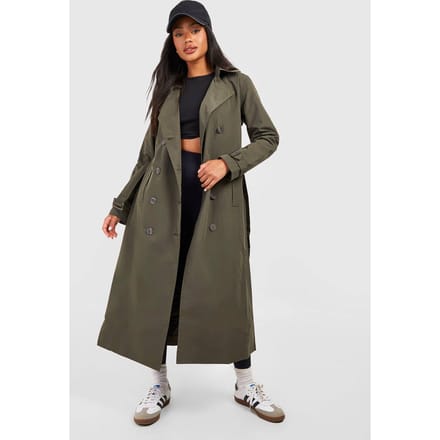 boohoo Dames Gordelde Trenchcoat | Kaki | Maat: 42