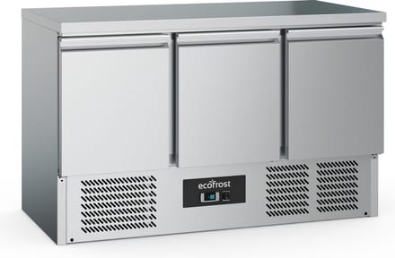 Ecofrost Koelwerkbank - 368L - 3 Deuren 1/1 GN - +2°C/+8°C - Statisch + Ventilator - 1365x700x876mm