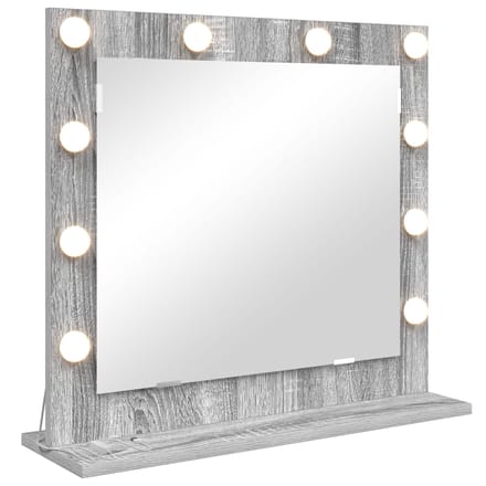vidaXL - Make-up - Spiegel - Grijs - Sonoma - 60 - x - 55 - x - 18 - cm - Rechthoekig