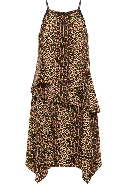 Faina Jurk met leo-opdruk nelice Dames beige leo