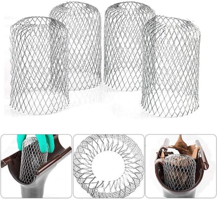 Flexibel aluminium dakgootfilter - Diameter 8 cm - Gaasbladfilter - Beschermt dakgoten tegen dakbladeren - 4 stuks