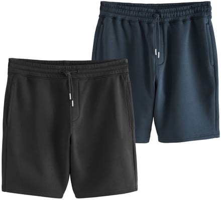Next - Heren - Set van 2 shorts van geborsteld jersey - Zwart