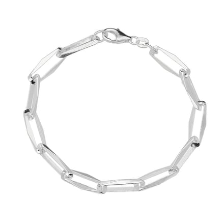Glow - Zilveren schakelarmband Zonder tussen oog - 20 cm - 7 mm