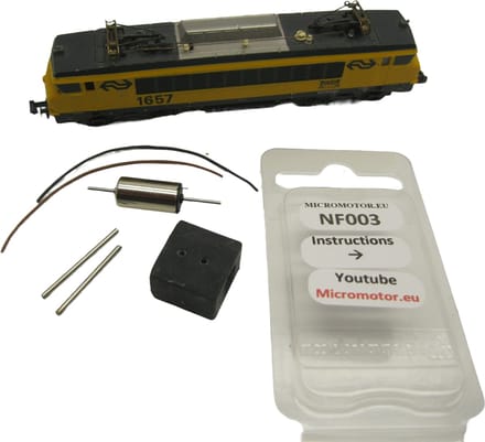 micromotor NF003G N ombouwset voor fleischmann NS1600 SNCF BB 1500, 1600, 22200, 7200