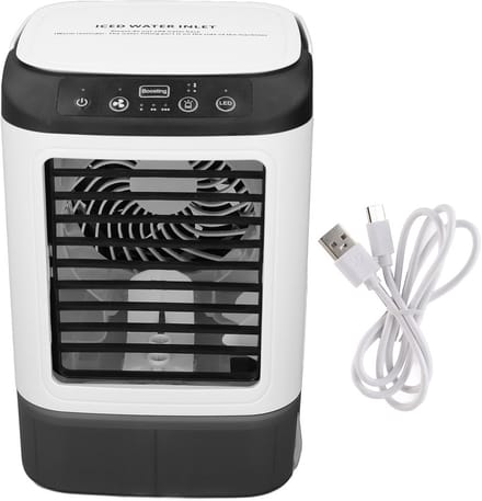 Draagbare Mini Airconditioner met Vernevelaar en Instelbare Ventilatorsnelheid