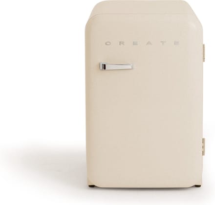 CREATE - Koelkast in retrostijl - Gebroken wit - Handvat Zilver - FRIDGE RETRO 107L