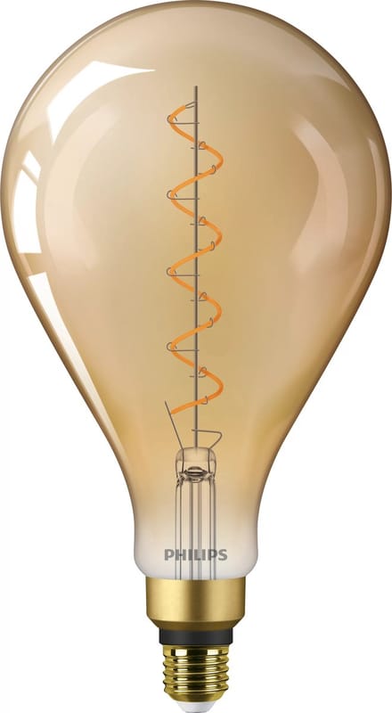 Philips Ledfilamentlamp Giant Spiral - Goud - D16,2cm - Warm Wit - E27 - 4,5w