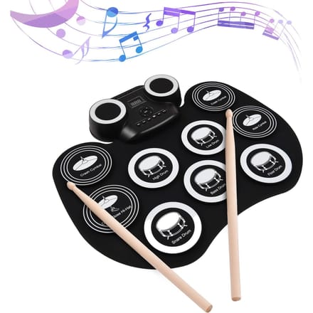 Draagbare oprolbare elektronische drumpad Silicon digitale drum Draagbare stereo digitale drum met zwart