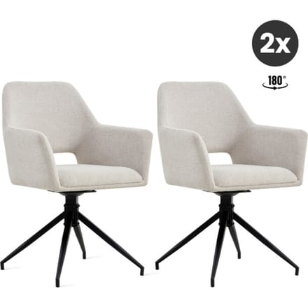 Multifurn 2x collectables tess eetkamerstoel linnen (set van 2)
