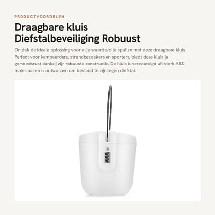 Dailygoods- Draagbare Kluis Robuust ABS - Digitale Combinatie - Diefstalbeveiliging - Compact - Lichtgewicht - Multifunctioneel Ontwerp