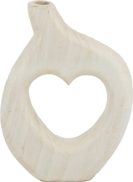 HomeBound by KY | Houten hart vaas wit | bloemenvaas hartvorm