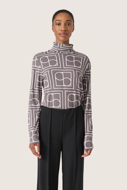 T-shirt met lange mouwen Regular fit dark grey