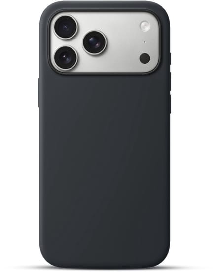 Solidenz Zwart Siliconen Case geschikt voor iPhone 17 Pro hoesje compatibel met MagSafe - Midnight Black