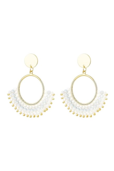 Oorbellen - Oorhangers - Waaier - Wit