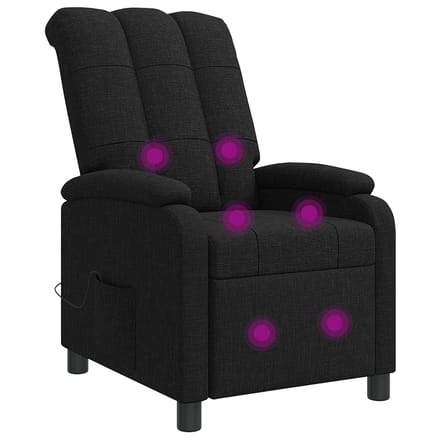 vidaXL - Massage - Relaxstoel - Zwart - Stof