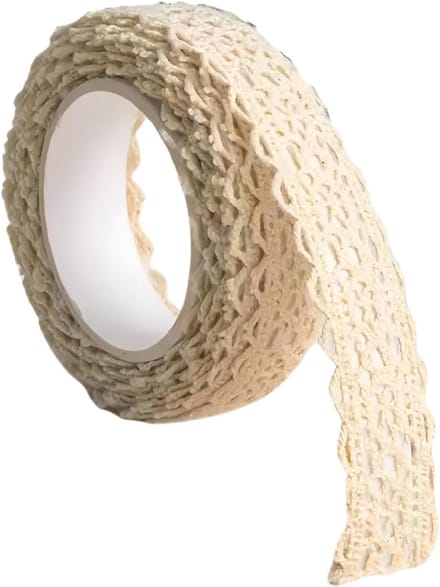 Decoratieve Tape - Kanten Lint - Hobby Projecten - Zelfklevend Katoen - 2 Meter - Beige