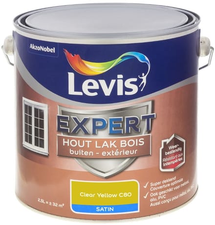 Levis - Expert Hout Lak Buiten Satin Mix - Clear Yellow C80 - Mengverf - 2,5 L