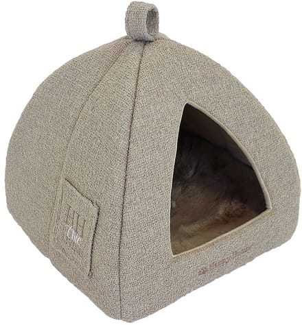 Happy-House Kattenhuis HH Chic Living Bouclé met bont Beige