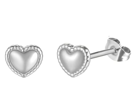 Oorbellen Hart - RVS - 5 mm - Zilverkleurig – valentijn – cadeau