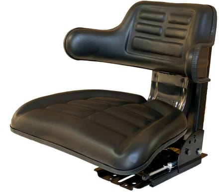 Universele Tractorstoel – Zwart – Vering – Armleuning – Verstelbaar – PVC