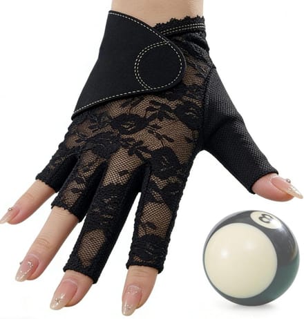 Biljarthandschoen Linkshandig - Dames Poolhandschoen - Consistente Keu Grip - Antislip Siliconen Technologie - Ca 17 cm Lengte - Wit