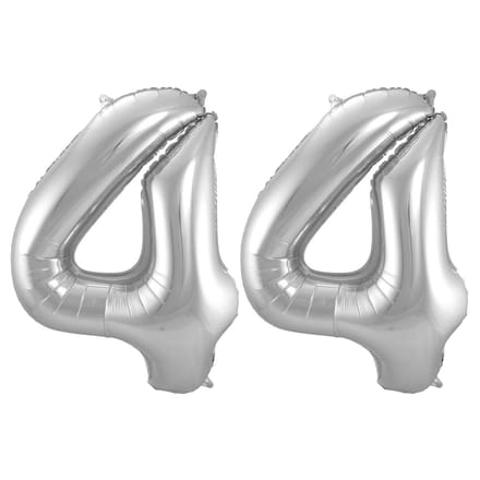 Folieballon 44 jaar - Zilver - 86 cm