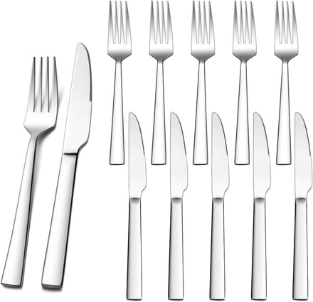 Dailygoods- Bestekset 12-delig roestvrij staal - Steakmessen/vorken