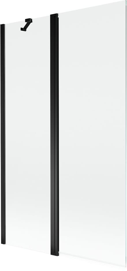 Mexen Mist badwand 2-delig 110 x 150 , transparant, zwart - 8A9-110-011-70-00
