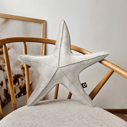 Decordruk VELVET - Sierkussen - Grote Zee Ster Vorm - Krem